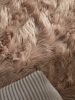 Washable Shaggy Rug Nanuk Beige ø 80 cm round