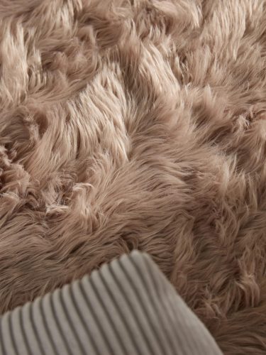 Washable Shaggy Rug Nanuk Beige ø 80 cm round