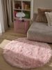 Washable Shaggy Rug Nanuk Pink ø 120 cm round