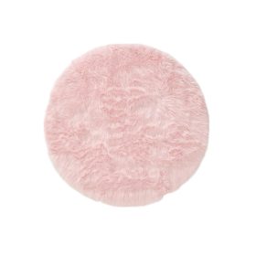 Washable Shaggy Rug Nanuk Pink ø 80 cm round