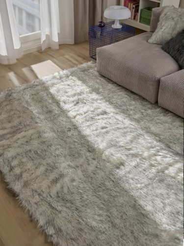Washable Shaggy Rug Nanuk Black/White 80x150 cm