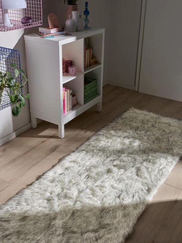 Washable Shaggy Rug Nanuk Black/White 80x240 cm