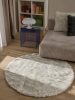 Washable Shaggy Rug Nanuk Black/White ø 80 cm round