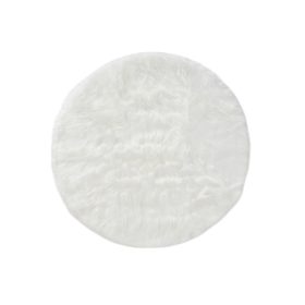 Washable Shaggy Rug Nanuk White ø 120 cm round