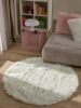 Washable Shaggy Rug Nanuk White ø 80 cm round