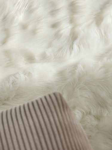 Washable Shaggy Rug Nanuk White ø 80 cm round
