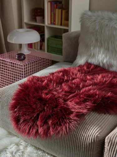 Washable Shaggy Rug Nanuk Bordeaux 60x90 cm