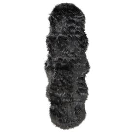 Washable Shaggy Rug Nanuk Charcoal 60x180 cm