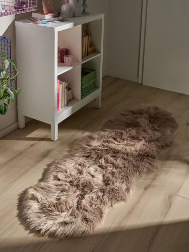 Washable Shaggy Rug Nanuk Beige 60x180 cm