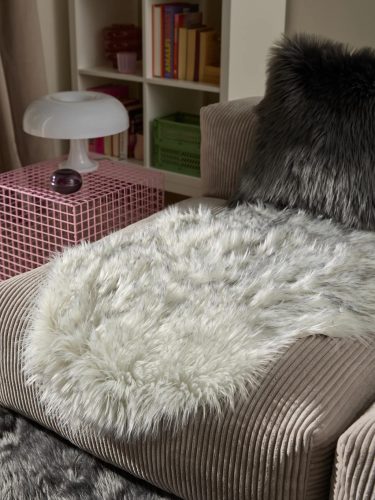Washable Shaggy Rug Nanuk Black/White 60x90 cm