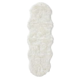Washable Shaggy Rug Nanuk Black/White 60x180 cm