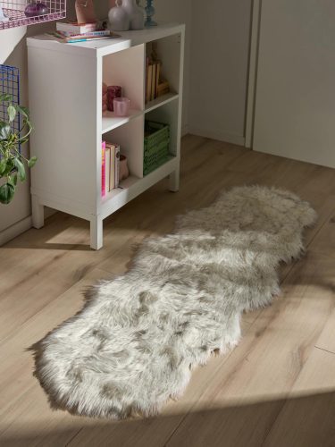 Washable Shaggy Rug Nanuk Black/White 60x180 cm
