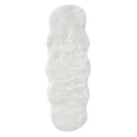 Washable Shaggy Rug Nanuk White 60x180 cm