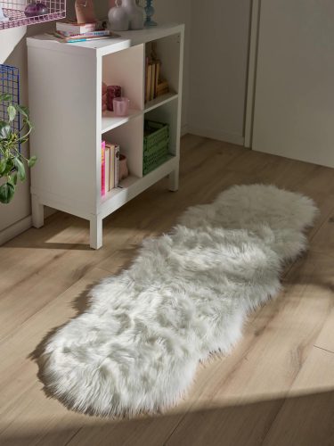 Washable Shaggy Rug Nanuk White 60x180 cm