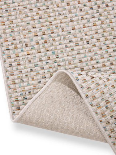 In- & Outdoor Rug Agra Cream/Blue 15x15 cm Sample
