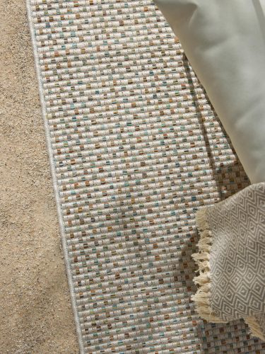 In- & Outdoor Runner Agra Cream/Blue 80x240 cm