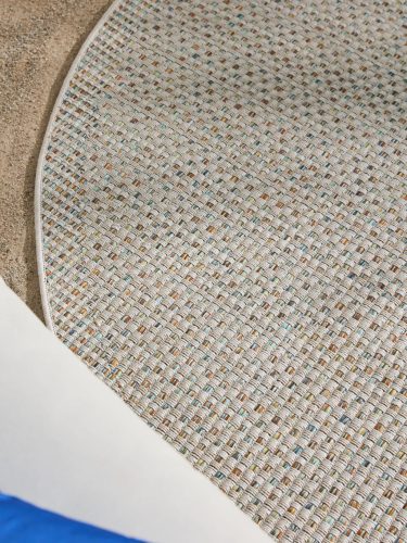 In- & Outdoor Rug Agra Cream/Blue ø 200 cm round
