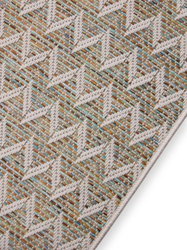 In- & Outdoor Rug Agra Blue/Cream 15x15 cm Sample