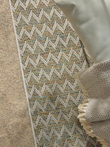 In- & Outdoor Runner Agra Blue/Cream 80x240 cm