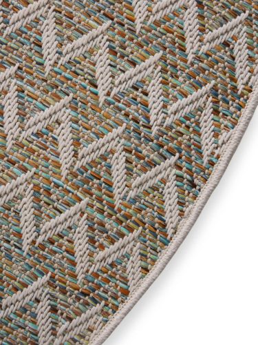 In- & Outdoor Rug Agra Blue/Cream ø 160 cm round