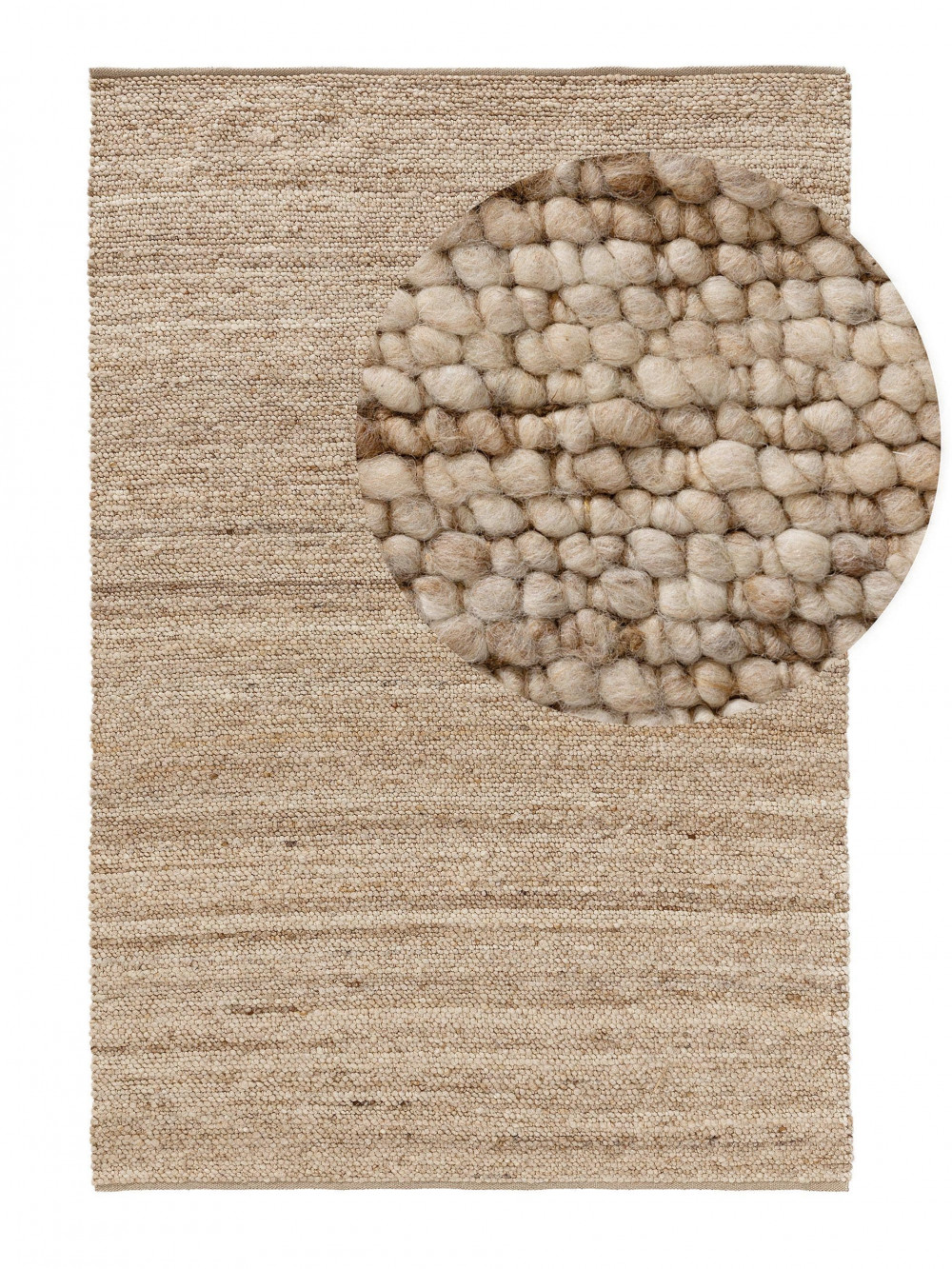Finn bézs gyapjú szőnyeg 100x150 cm